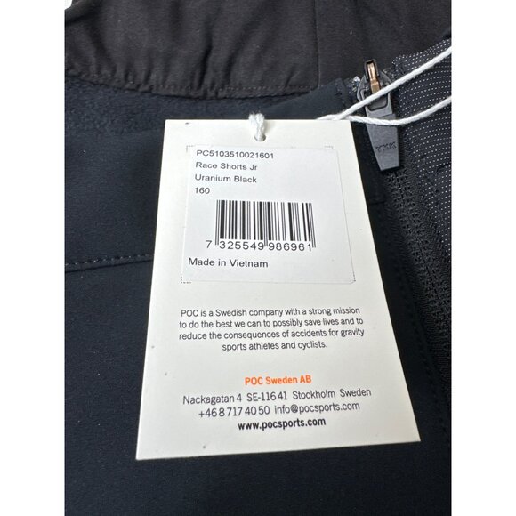 POC Junior 12-14 Y Cycling Race Shorts 160 Uranium Black - Picture 5 of 8